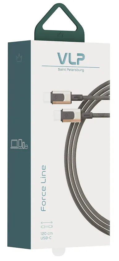 Кабель VLP Force Line 100W USB-C + USB-C 1.2 м черный
