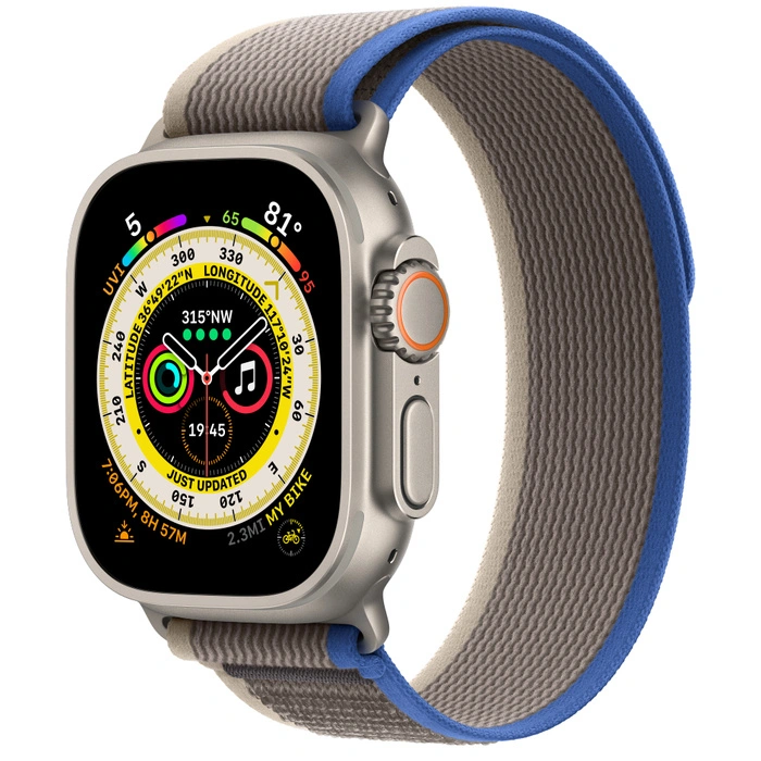 Смарт-часы Apple Watch Ultra 49mm корпус из титана, ремешок Trail Loop M/L, Blue/Gray
