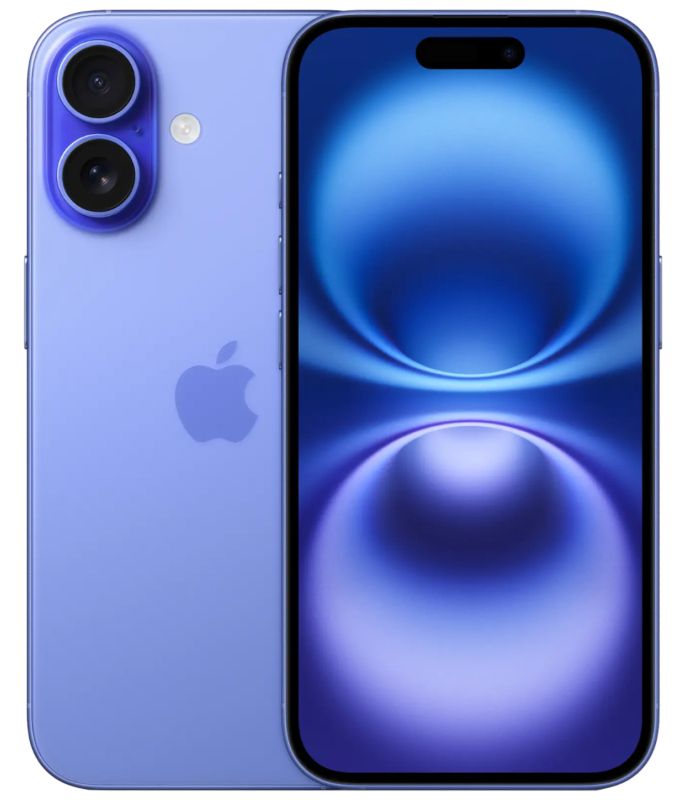Смартфон Apple iPhone 16 DualSim 128 ГБ Синий Смартфон Apple iPhone 16 DualSim 128 ГБ Синий