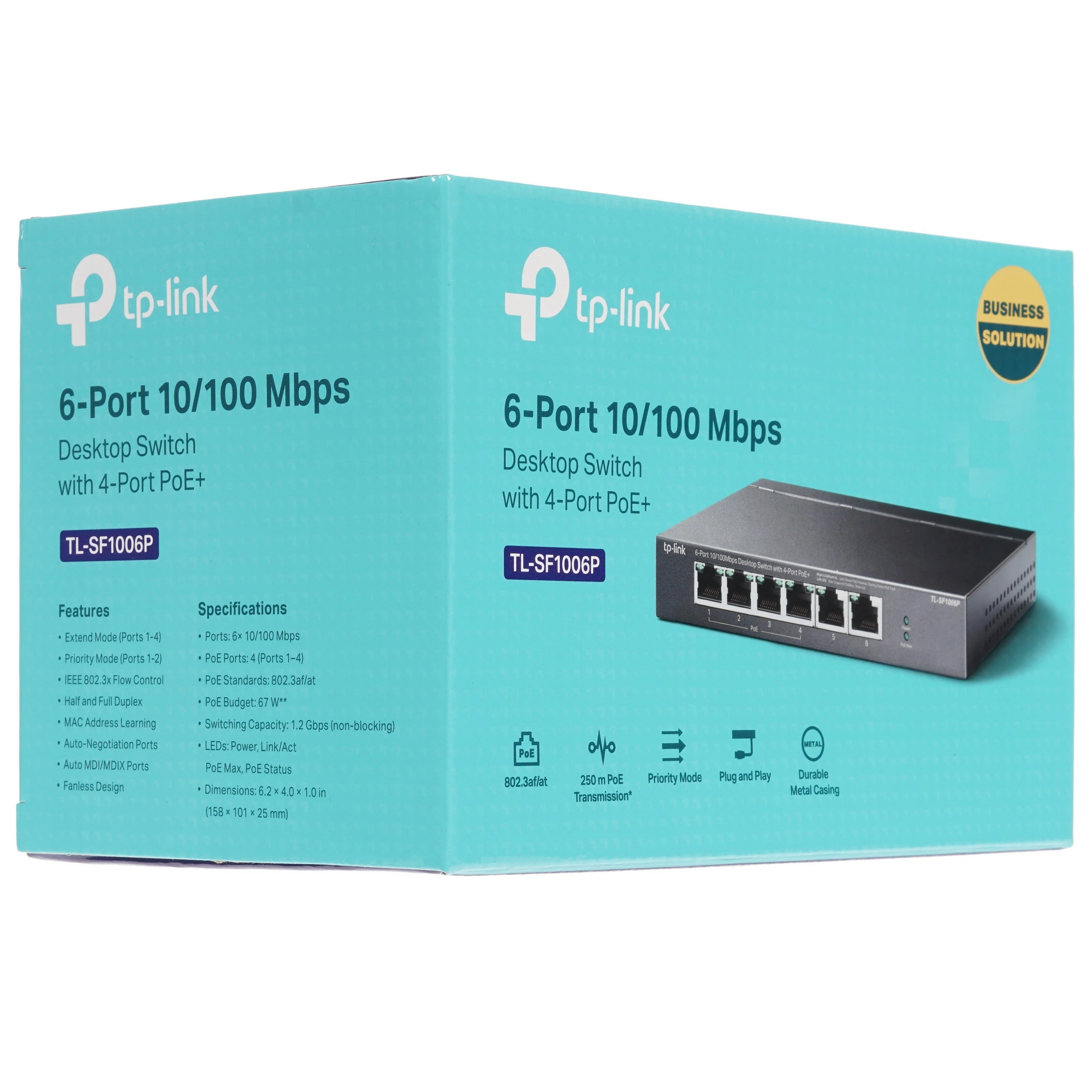 Коммутатор TP-Link TL-SF1006P, 6 портов (4xPoE+), 10/100 Мбит/с, неуправляемый (TL-SF1006P)