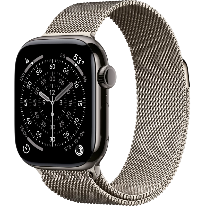 Смарт-часы Apple Watch 11 титановые Gray  46 мм, Milanese Loop Natural Titanium