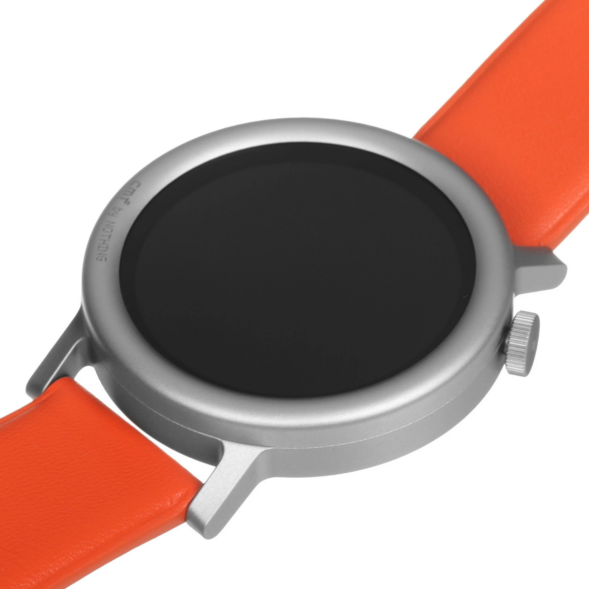 Смарт-часы CMF by Nothing Watch Pro 2 - изогнутый пепельно-серый безель, оранжевый кожаный ремешок