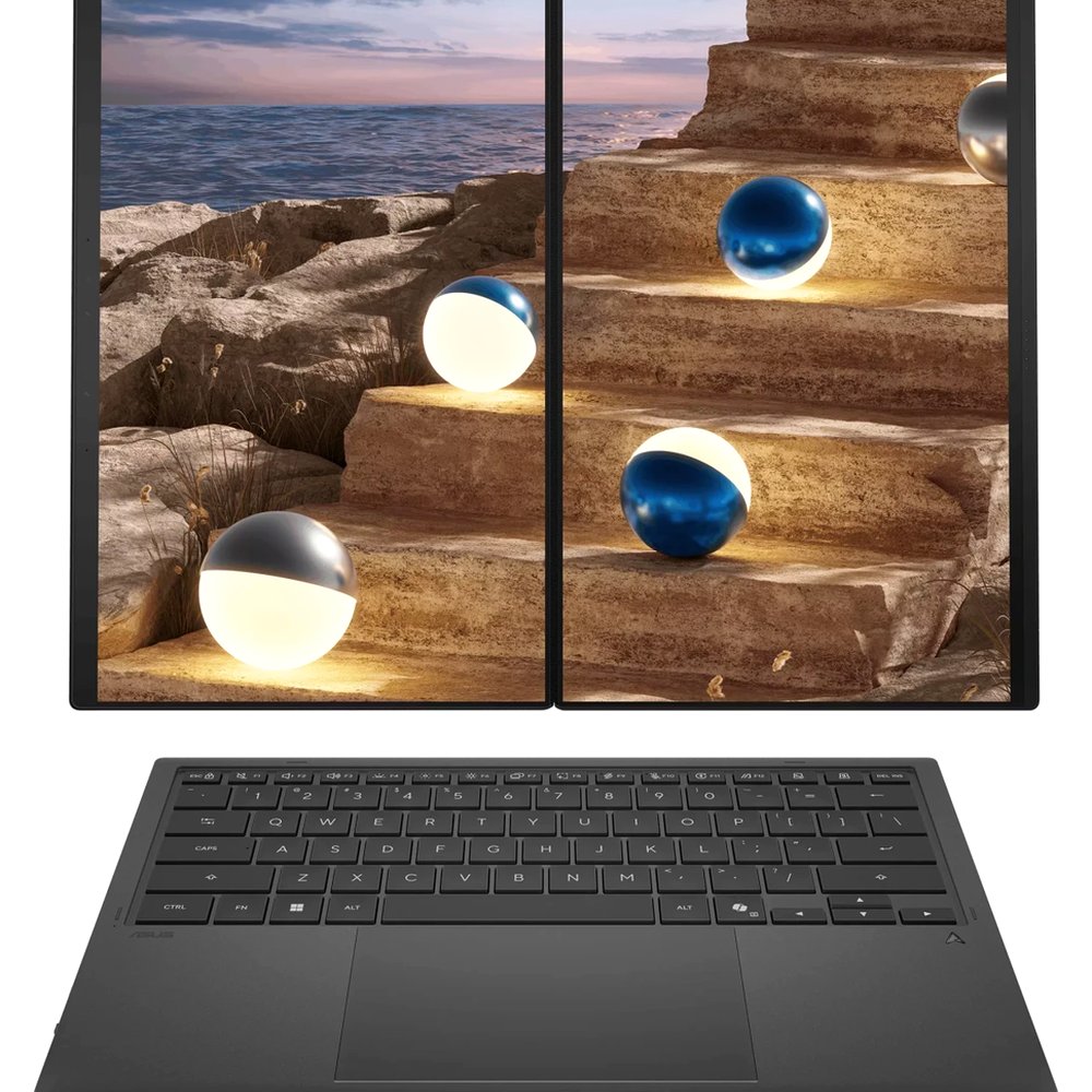 Ноутбук ASUS Zenbook Duo Zenbook Duo 14 Touch 90NB16V1-M00P90 (14", Intel Core Ultra 7 358H, 32 ГБ, 1 ТБ SSD, сенсорный экран, Windows) UX8407AA-SN426X, серый
