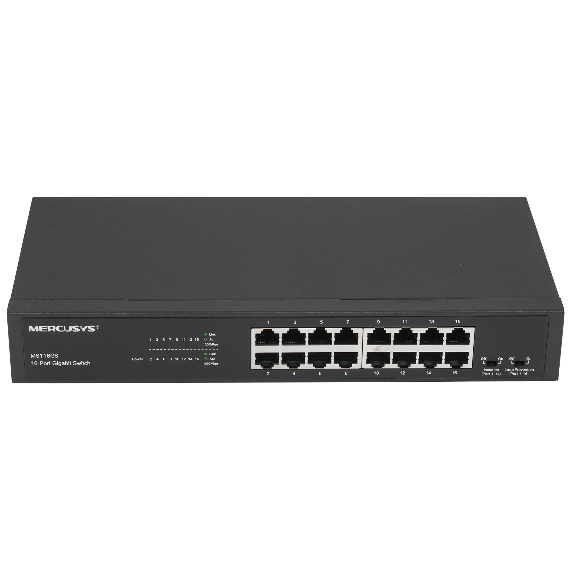Коммутатор Mercusys MS116GS, 16 портов, 10/100/1000 Мбит/с, неуправляемый