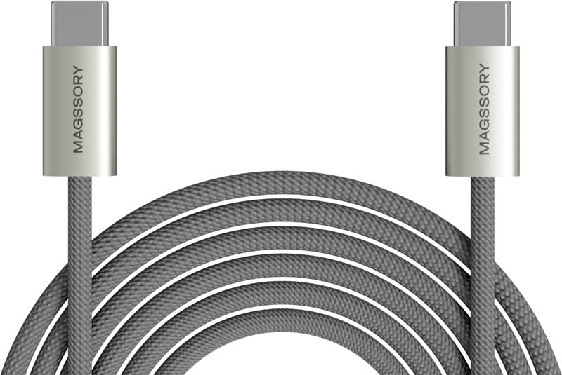 Кабель Magssory Line C 60W USB-C, 2,4 м, Серый
