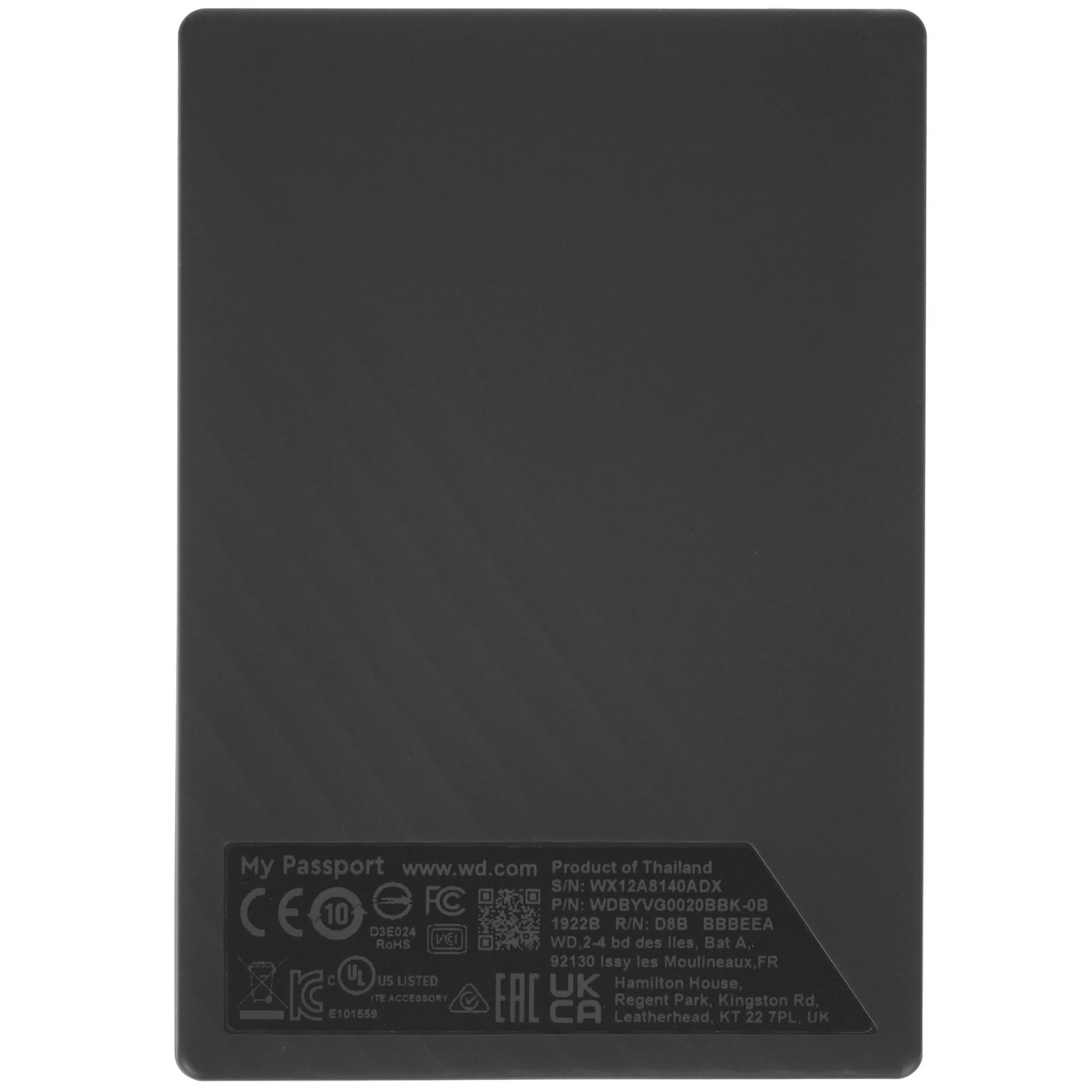2 ТБ Внешний HDD WD My Passport (WDBYVG0020BBK-WESN), черный