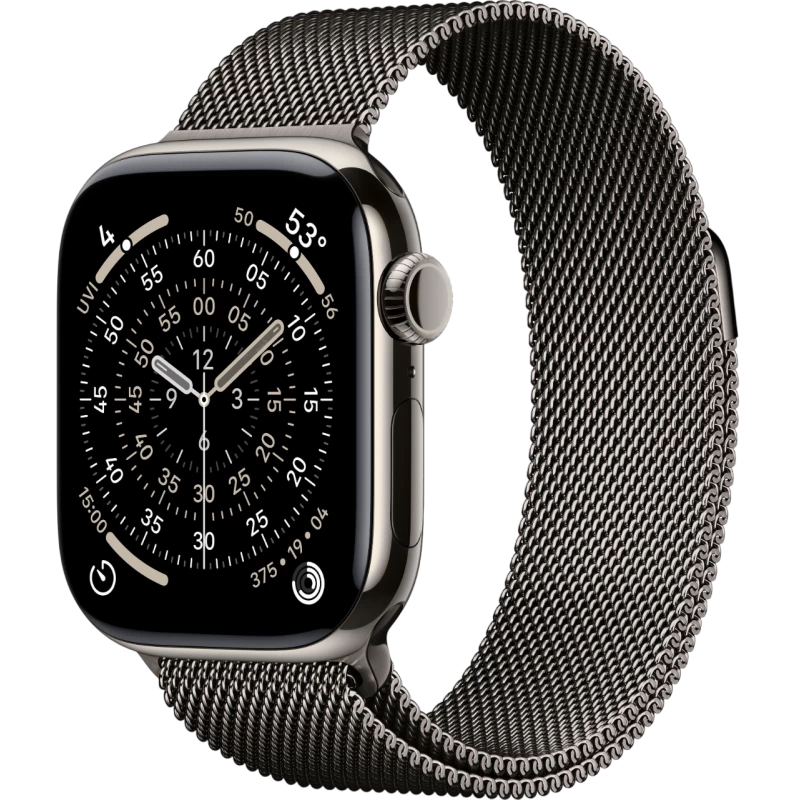 Смарт-часы Apple Watch 11 корпус Natural Titanium 42 мм, Milanese Loop Gray