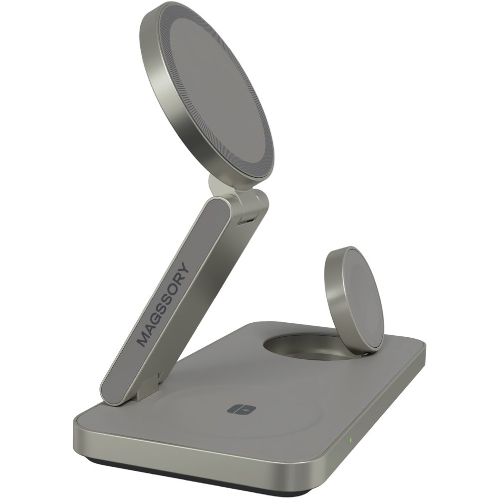 Беспроводное зарядное устройство Magssory Yoga для Apple 3-в-1 с Qi2