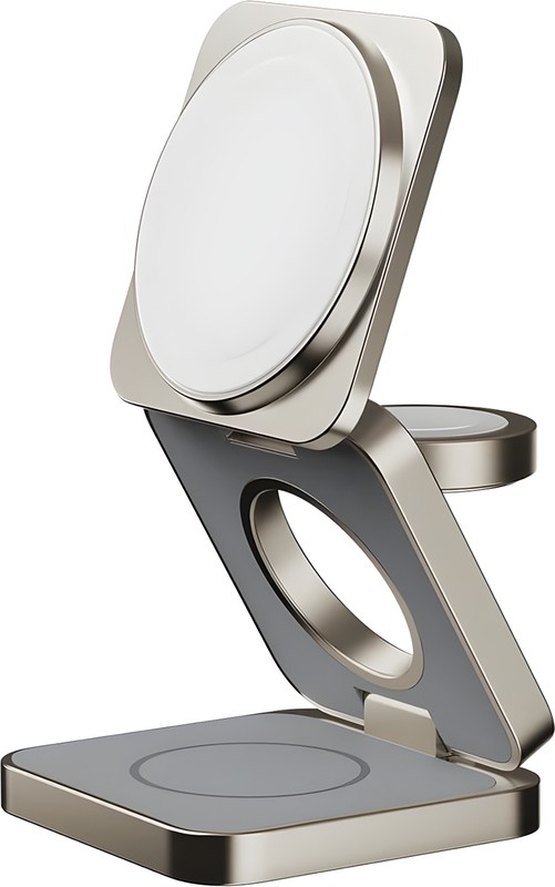Беспроводная Зарядка MOMAX 3-in-1, Natural Titanium Беспроводная Зарядка MOMAX 3-in-1, Natural Titanium