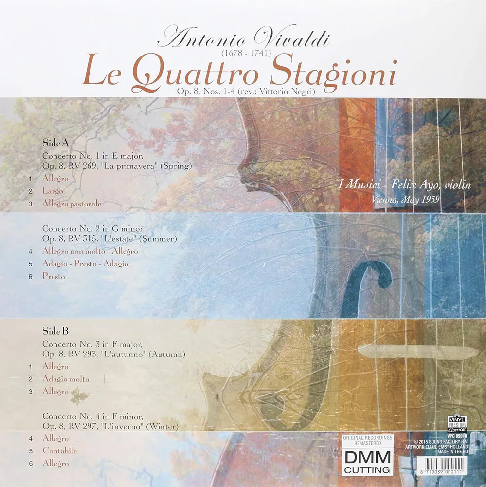 Виниловая пластинка VIVALDI A. - Le Quattro Stagioni