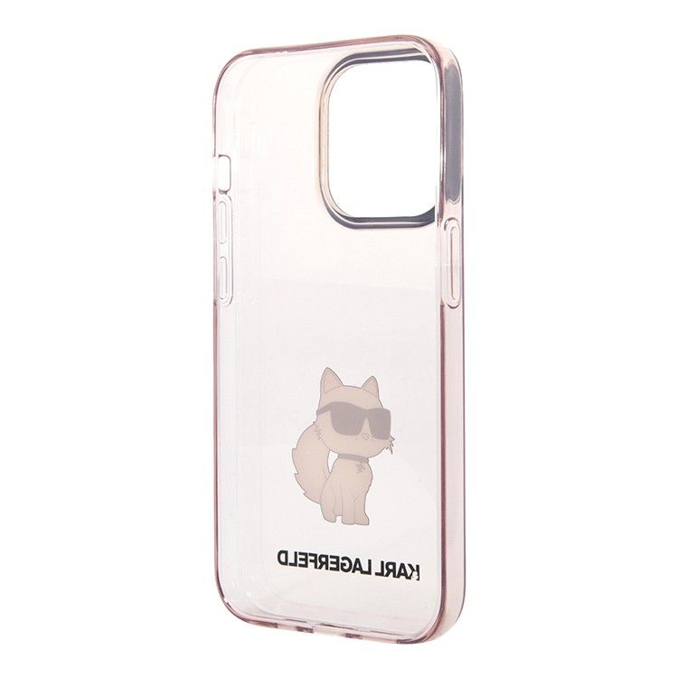 Karl Lagerfeld для iPhone 15 Pro Max чехол PC/Термополиуретан NFT Choupette Hard Translucent Pink
