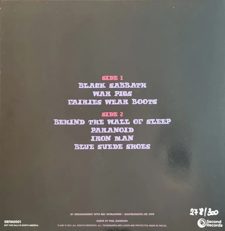 Виниловая пластинка BLACK SABBATH - Paranoia - BBC Sunday Show, London 1970 (Purple)