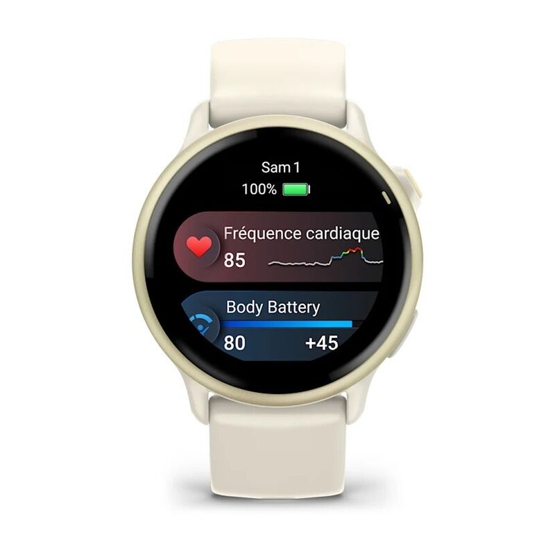 Смарт-часы Garmin Vivoactive 6 - 42 mm, Лунно-золотистый, силиконовый ремешок цвета слоновой кости