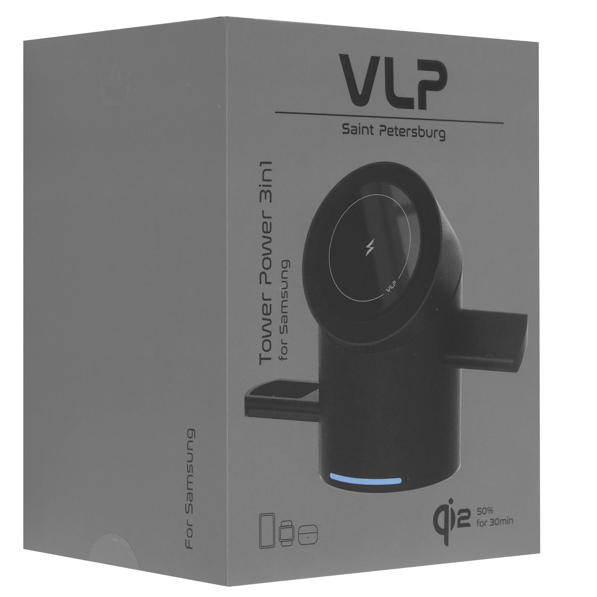 Беспроводное зарядное устройство VLP Tower Power 3in1 для Samsung, черный