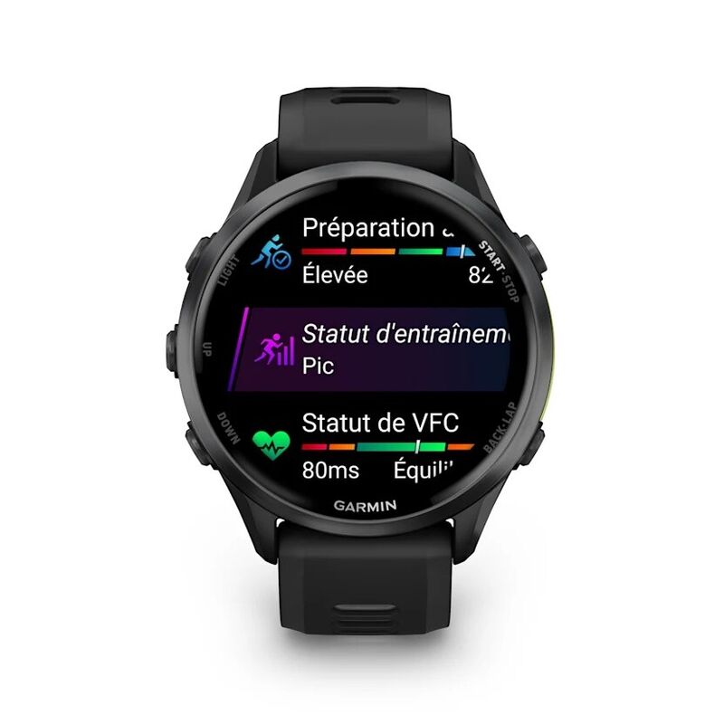 Смарт-часы Garmin Forerunner 970 - 47 mm, Черный, темно-серый титановый безель с DLC-покрытием, черно-серый ремешок (010-02969-00)