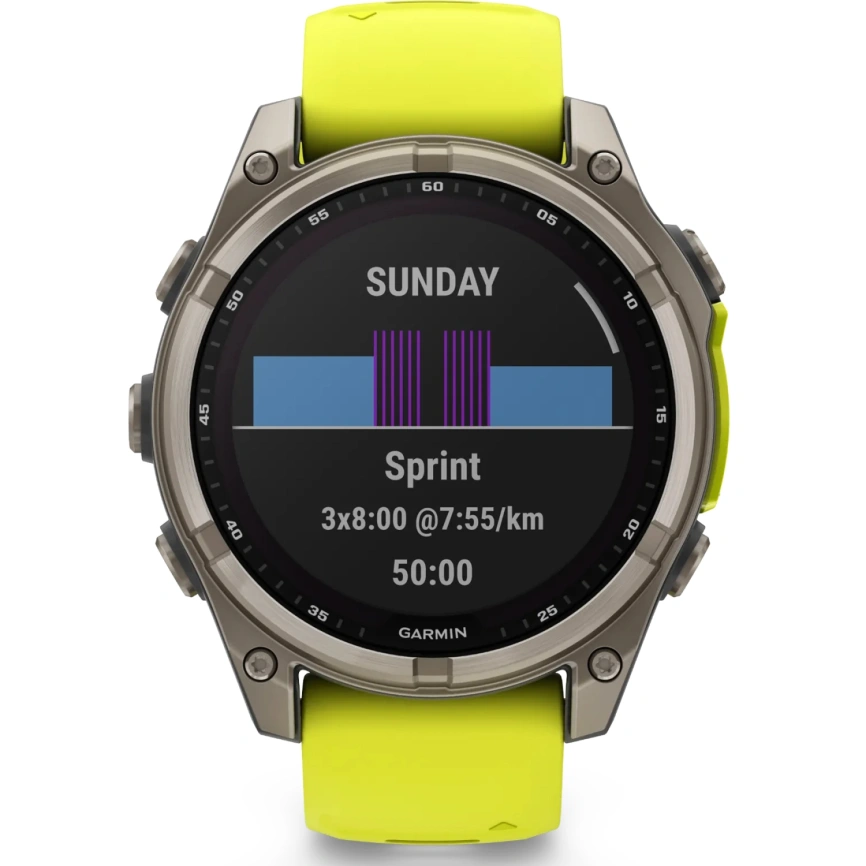 Смарт-часы Garmin Fenix 8 47mm Solar Sapphire (010-02906-21) Carbon Gray DLC Titanium with Yellow/Graphite Silicone Band