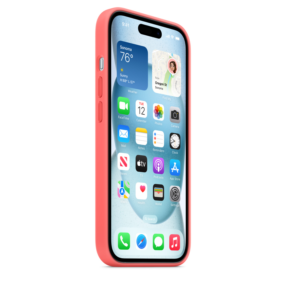 Чехол для iPhone 15 Plus Силиконовый спелый нектарин
