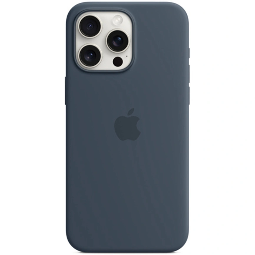 Силиконовый чехол Apple MagSafe для iPhone 15 Pro, Storm Blue