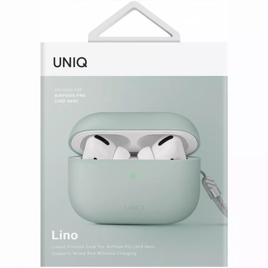 Защитный чехол Uniq Lino Liquid Silicone для AirPods Pro мятный