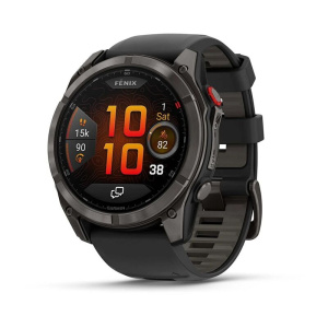 Смарт-часы Garmin Fenix 8 Pro Amoled Sapphire - 51 mm, Угольно-серый с DLC-покрытием | пепельно-серый силиконовый ремешок