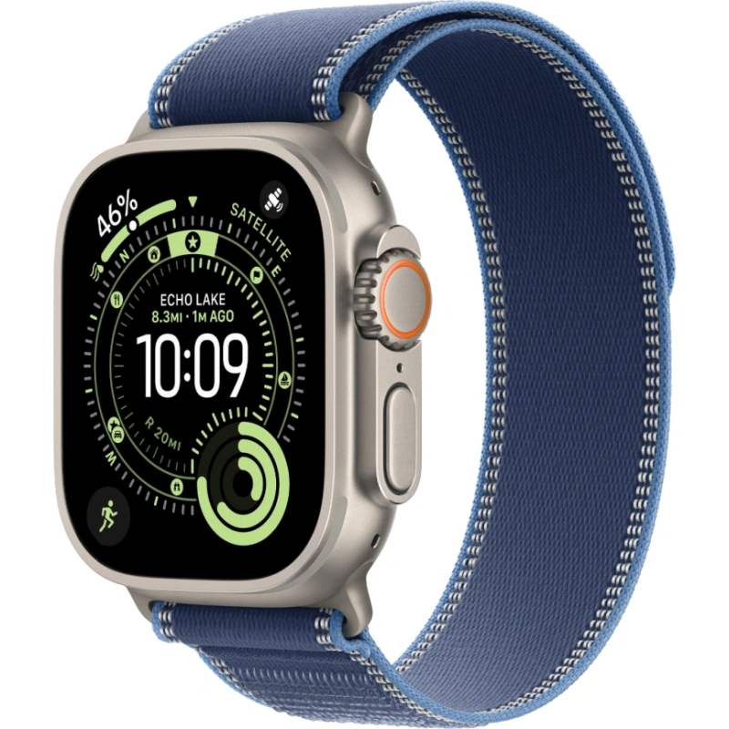Смарт-часы Apple Watch Ultra 3 - 49 mm Natural Titanium case | ремешок Trail Loop | Blue/Bright Blue, S/M