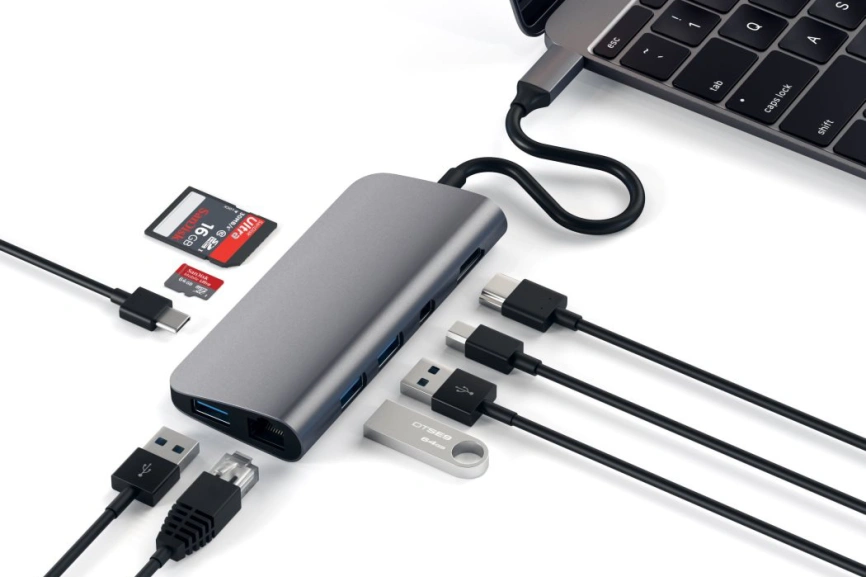 Хаб Satechi USB-C 9 в 1 (ST-TCMM8PAM) Space Gray