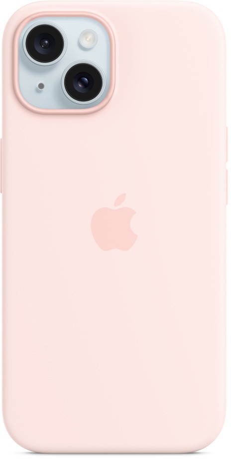 Чехол для iPhone 15 Силиконовый, Розовый (Light Pink)