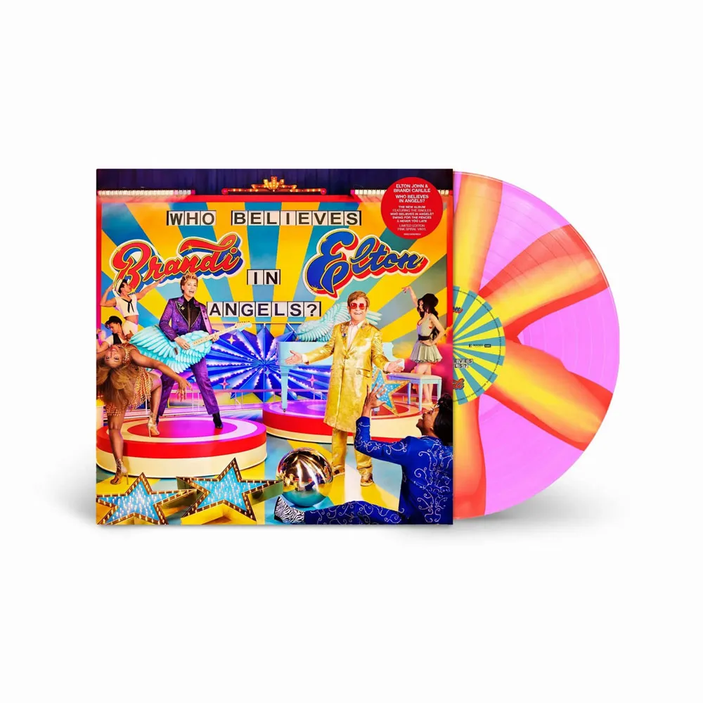 Виниловая пластинка ELTON JOHN & BRANDI CARLILE - Who Believes In Angels? (Pink Spiral with Yellow)