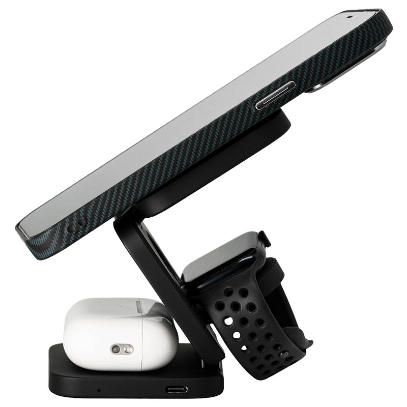 Беспроводное зарядное устройство Magssory Flex 3 в 1 Black