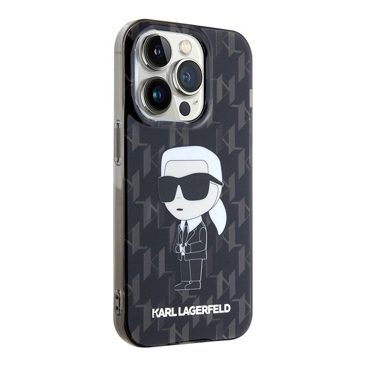 Lagerfeld для iPhone 15 Pro Max чехол PC/Термополиуретан Monogram NFT Karl Ikonik Hard Black