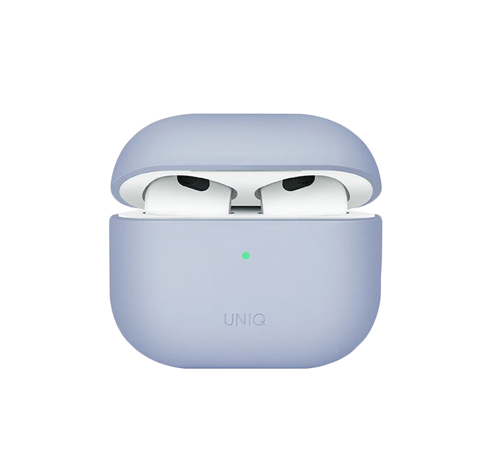 Чехол с карабином Uniq Lino Liquid Silicone для AirPods 3 Голубой