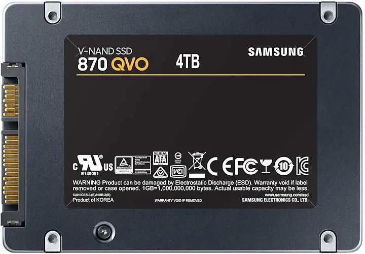 SSD-накопитель Samsung 870 QVO 4Тб, SATA 2.5" (MZ-77Q4T0BW) SSD-накопитель Samsung 870 QVO 4Тб, SATA 2.5" (MZ-77Q4T0BW)