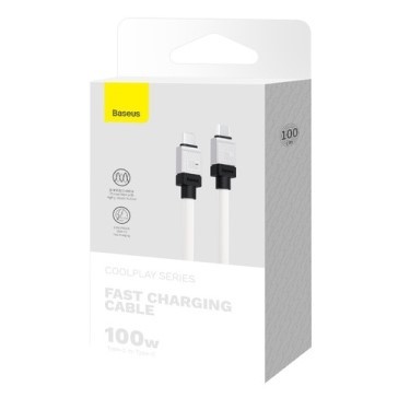 Кабель Baseus Coolplay Series Fast Charging Cable USB Type-C 100W 2 м, Белый
