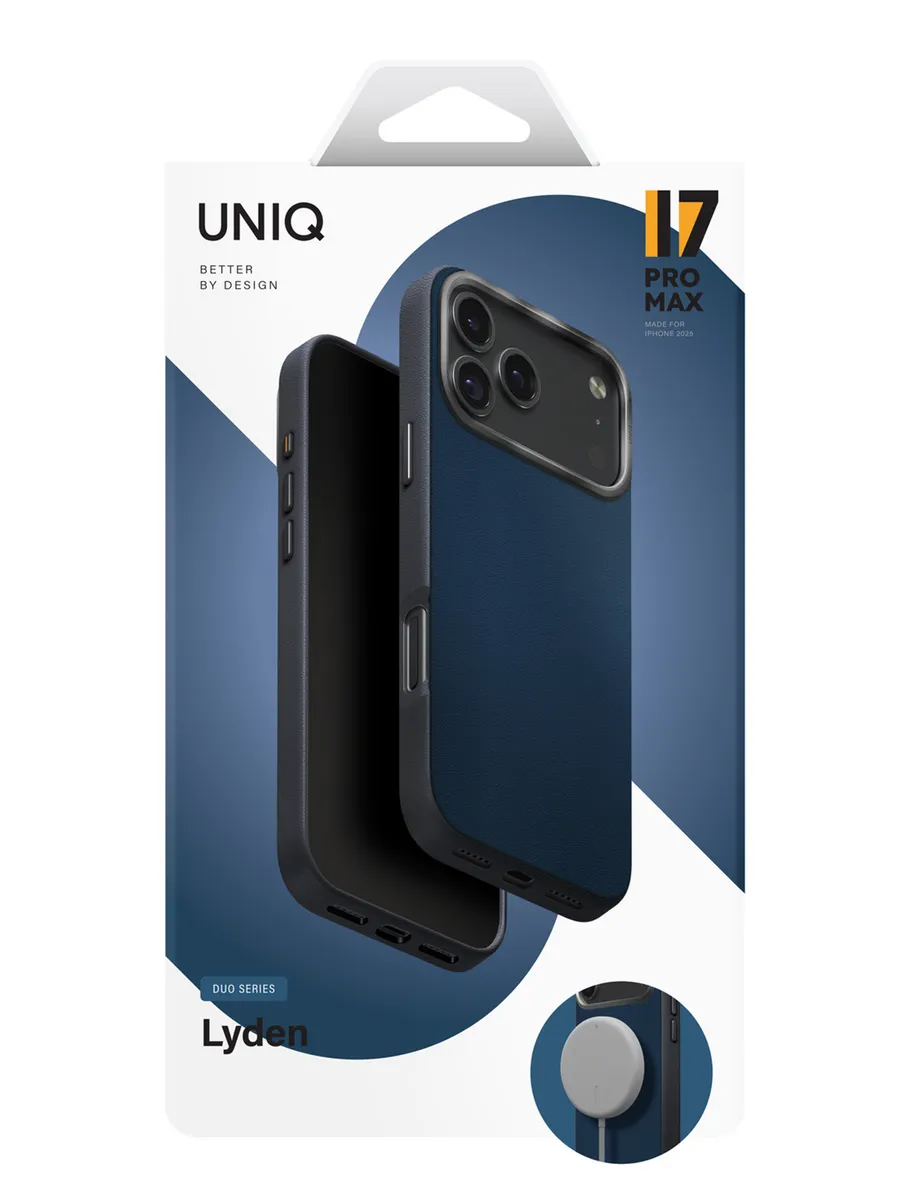 Защитный чехол UNIQ Lyden DS (MagSafe) для iPhone 17 Pro Max Steel Blue/Charcoal