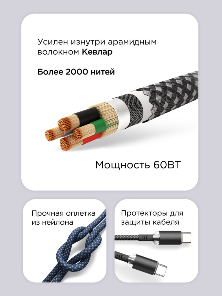 Кабель VLP Diamond Cable USB-C 1.2 м,  Темно-синий