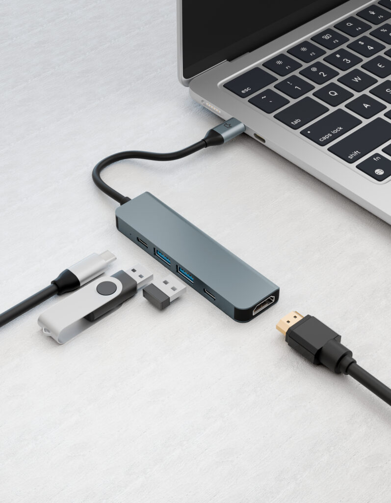 Адаптер VLP Infinity USB-C Hub 5 в 1, серебристый