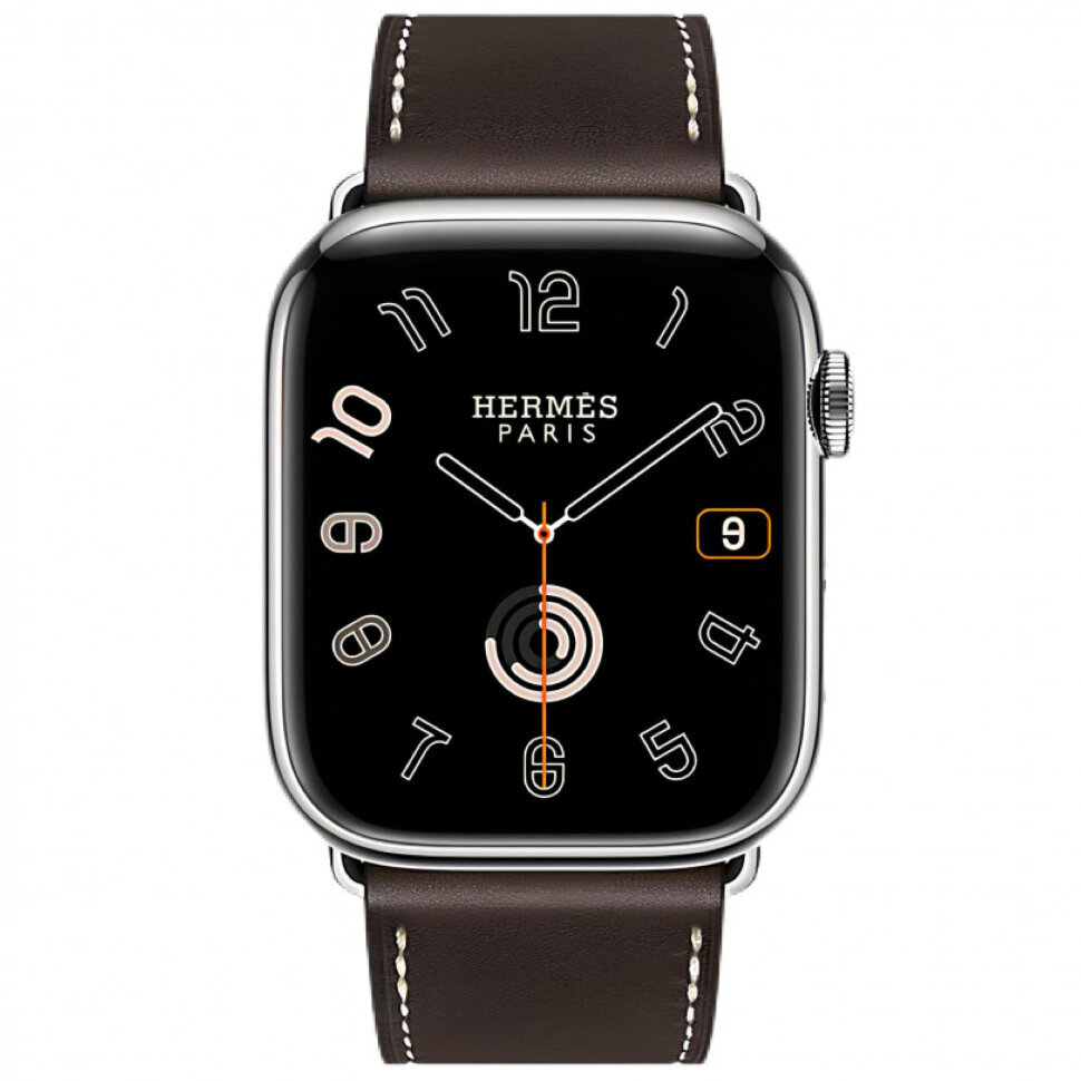 Смарт-часы Apple Watch S10 Hermes - 46 mm, ремешок с раскладывающейся застежкой, темно-коричневый