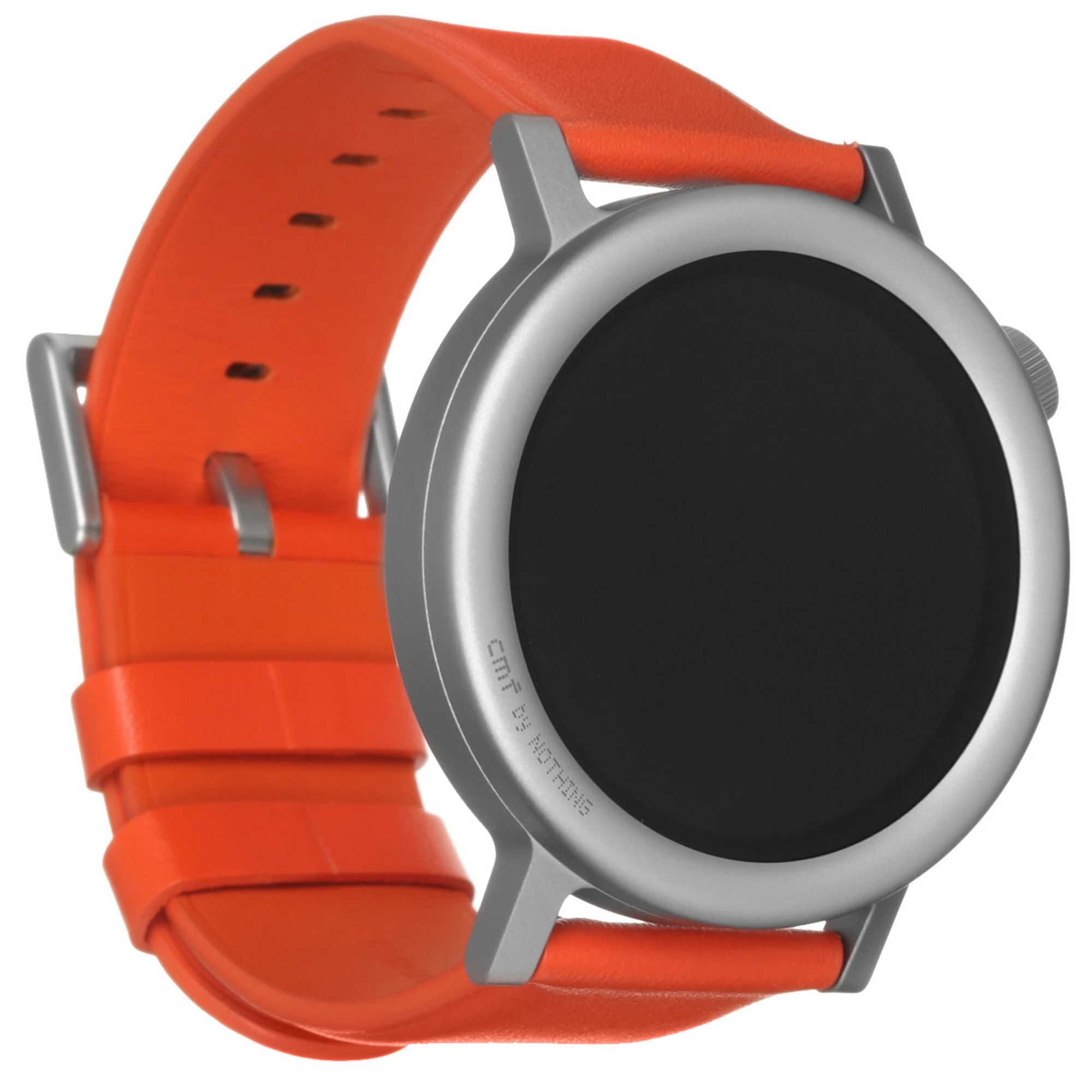 Смарт-часы CMF by Nothing Watch Pro 2 - изогнутый пепельно-серый безель, оранжевый кожаный ремешок