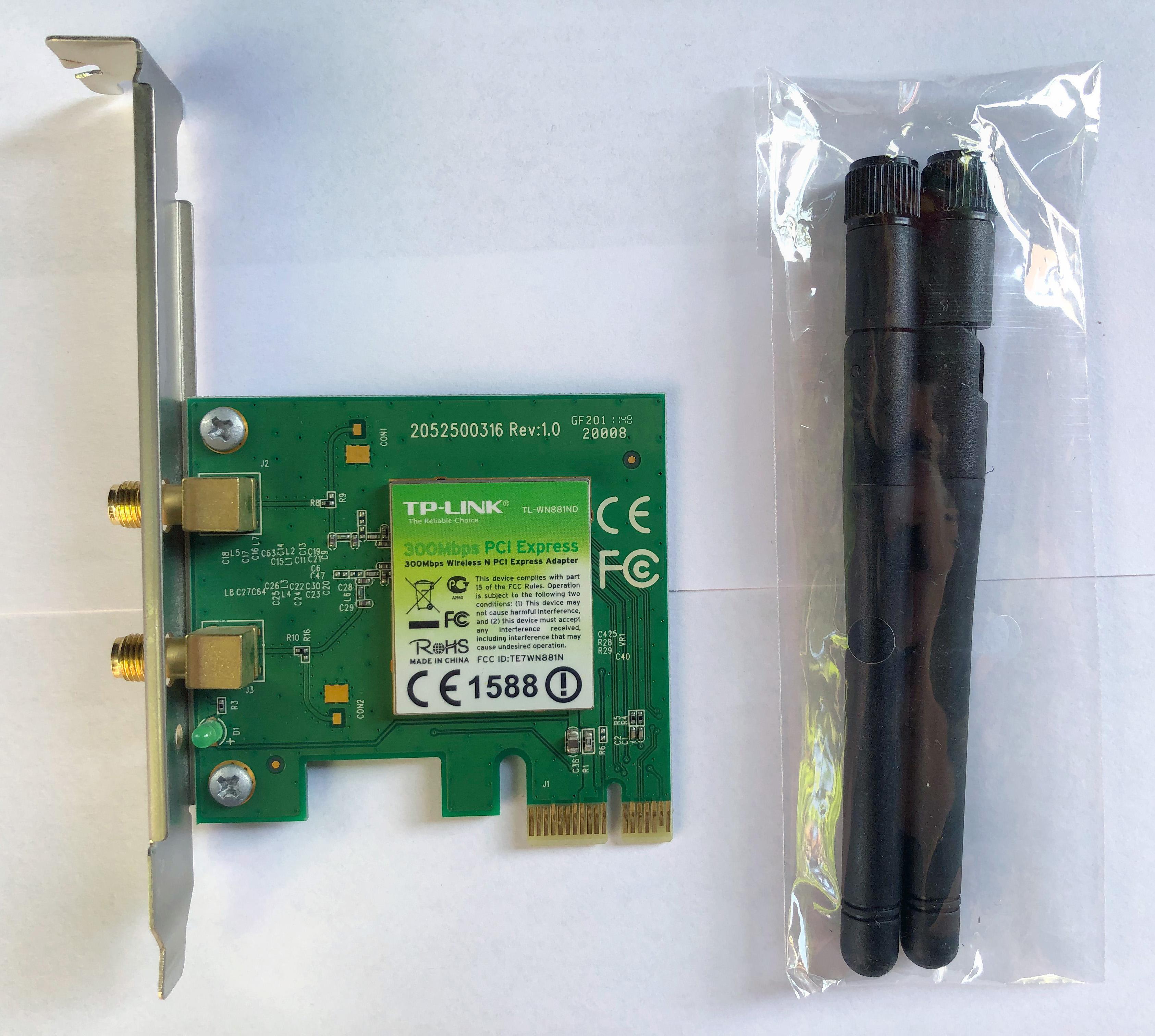 Wi-Fi адаптер TP-Link TL-WN881ND, PCI-Express x1, 300 Мбит/с (TL-WN881ND)