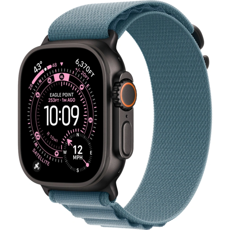 Смарт-часы Apple Watch Ultra 3 - 49 mm Black Titanium case | ремешок Alpine Loop | Light Blue, S