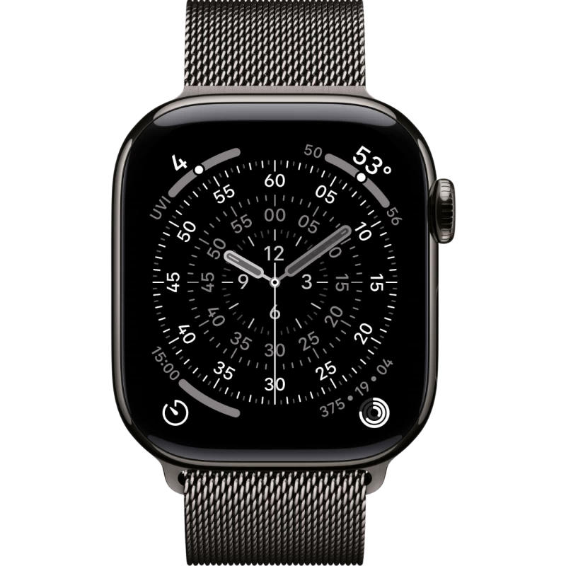 Смарт-часы Apple Watch 11 корпус Slate Titanium 46 мм, Milanese Loop Gray