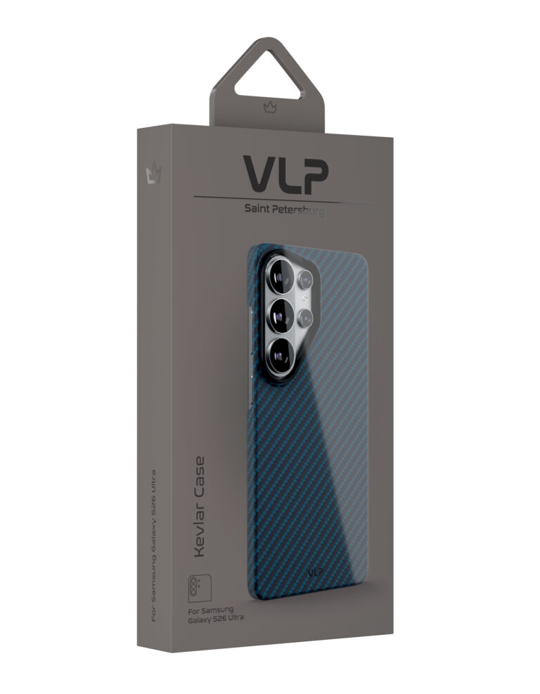 Чехол VLP Kevlar Case с поддержкой MagSafe для Samsung Galaxy S26 Ultra синий