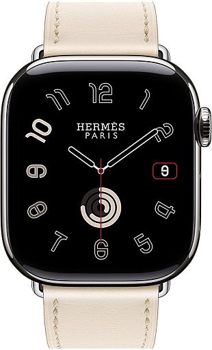 Смарт-часы Apple Watch S10 Hermes - 42 mm браслет Leather Single Tour Etoupe, (Béton | бежевый)