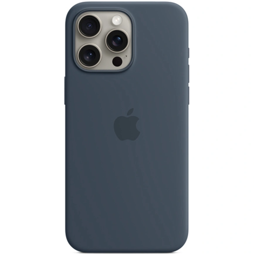 Силиконовый чехол Apple MagSafe для iPhone 15 Pro, Storm Blue
