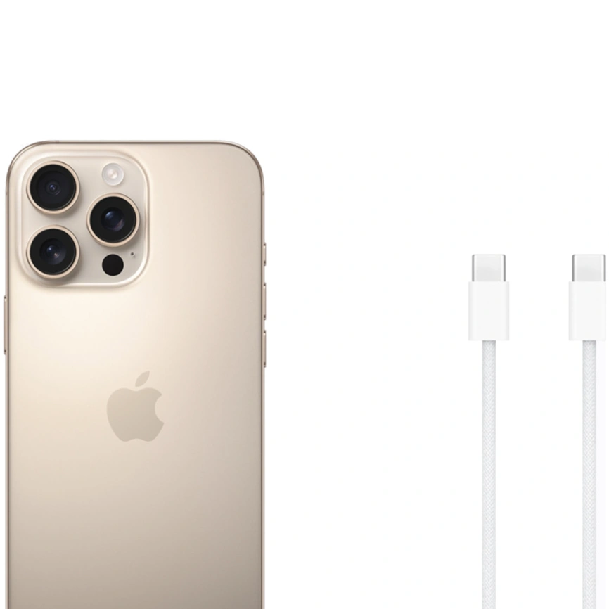 Смартфон Apple iPhone 16 Pro Max eSIM 512 ГБ, золотой (Desert Titanium)