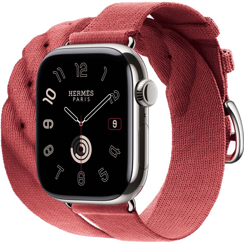 Смарт-часы Apple Watch S10 Hermes - 46 mm, браслет Torsade Single Tour (Rouge Grenat | красный гранат)