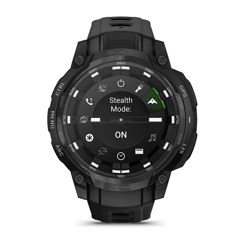 Смарт-часы Garmin Instinct Crossover Amoled Tactical Edition - 46 mm, Черный, черный силиконовый ремешок