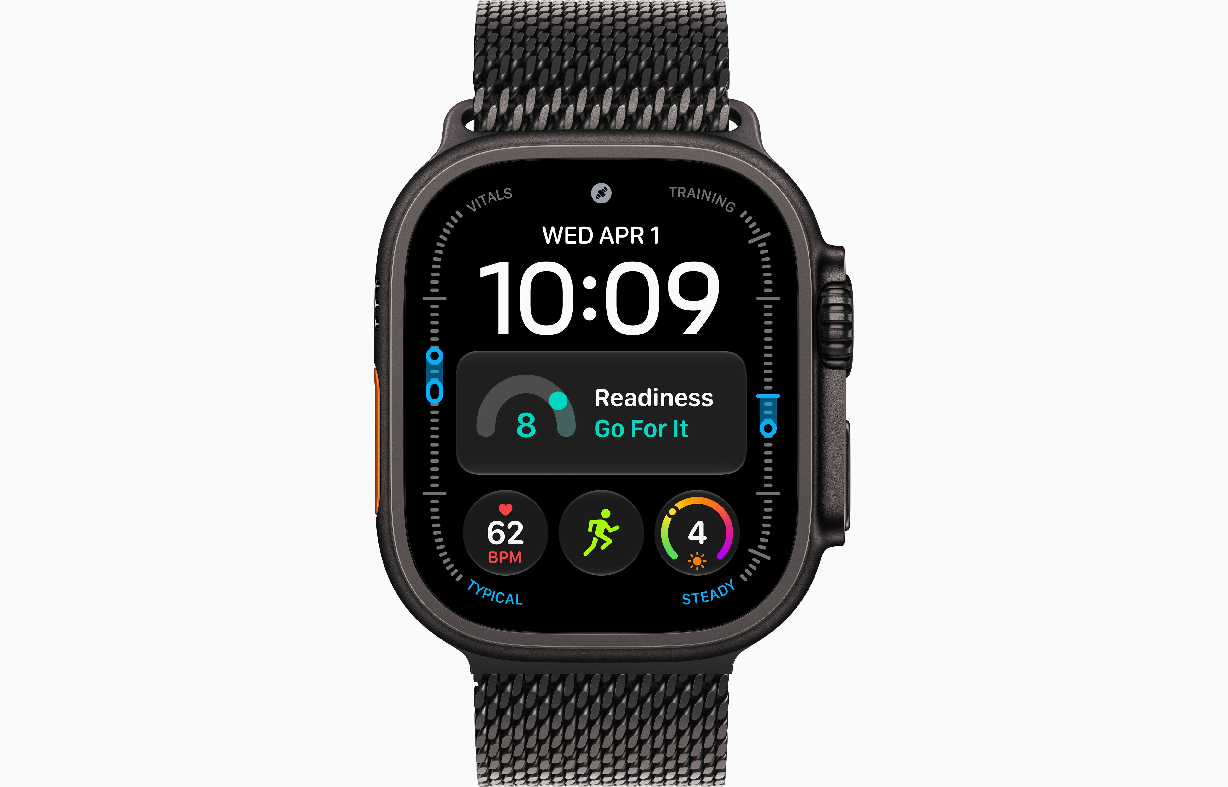Смарт-часы Apple Watch Ultra 4, 49 мм, GPS + Cellular, Titanium Black, Titanium Milanese Loop Black, S