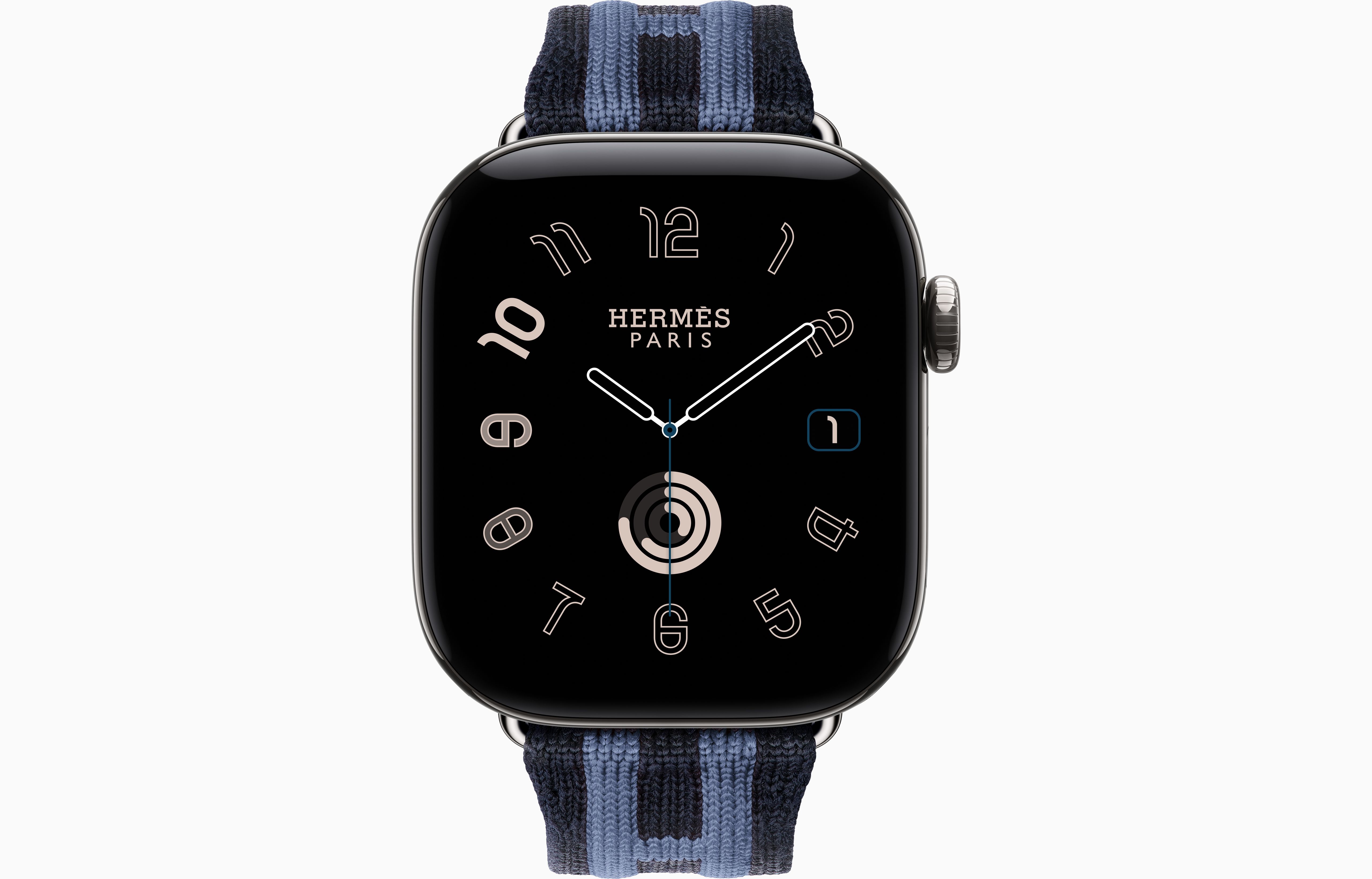 Смарт-часы Apple Watch Hermes Series 12, 42 мм, GPS + Cellular, Titanium Silver, Rocabar Club Bleu Nuit/Bleu Brighton, One Size