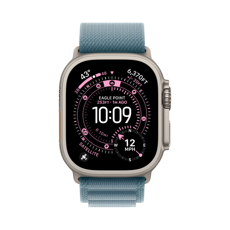 Смарт-часы Apple Watch Ultra 3 - 49 mm Natural Titanium Alpine Loop | Light Blue M